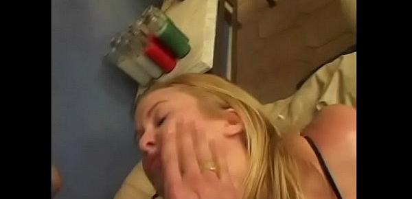  Amazing babe in stockings Erika Kole takes cum on her face after her deep asshole was plowed by fat cock